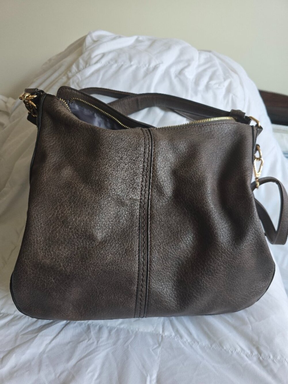 Dark brown crossbody/shoulder leather bag